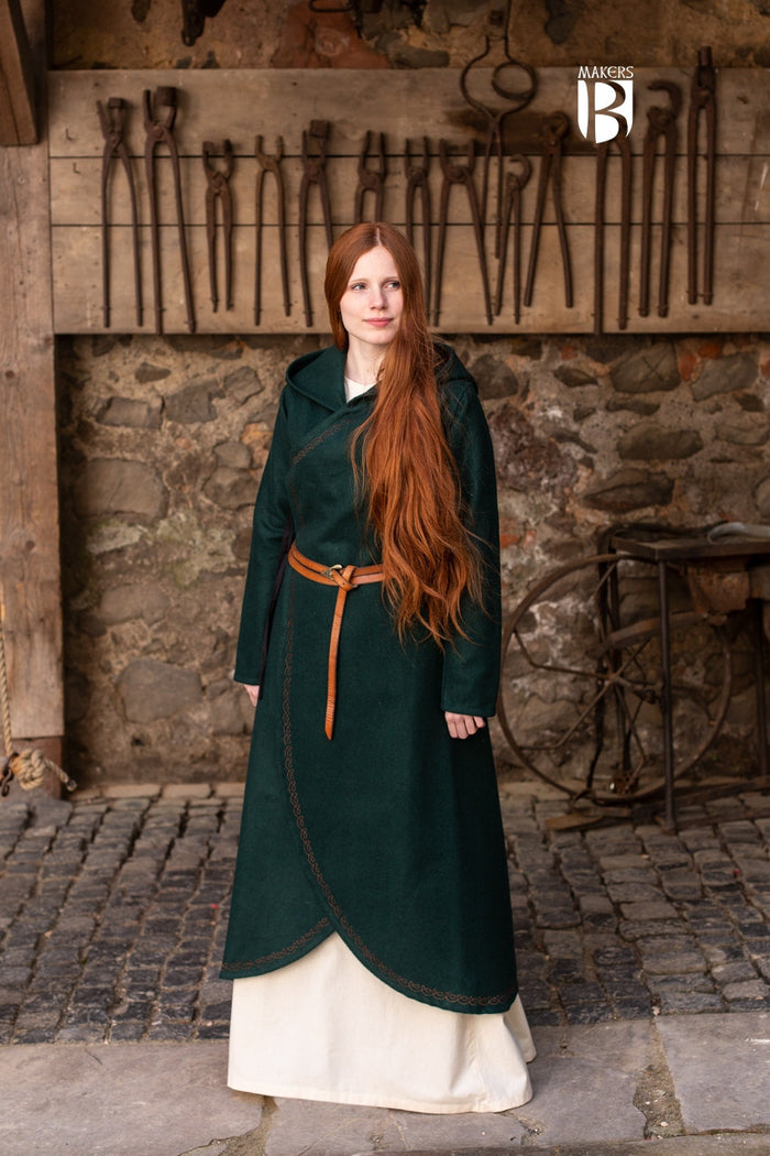 Cloak Enya, wool blend, green