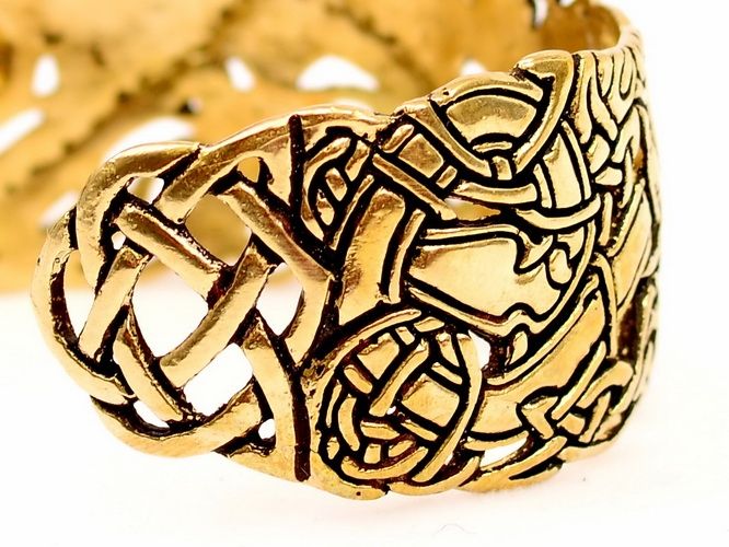 Celtic bracelet with Ancient Irish motifs, bronze