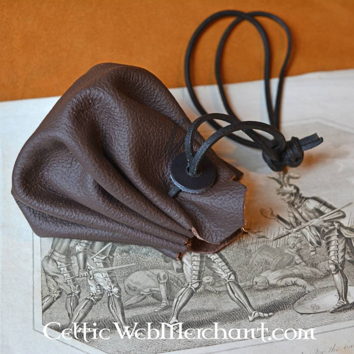Soft leather pouch, red