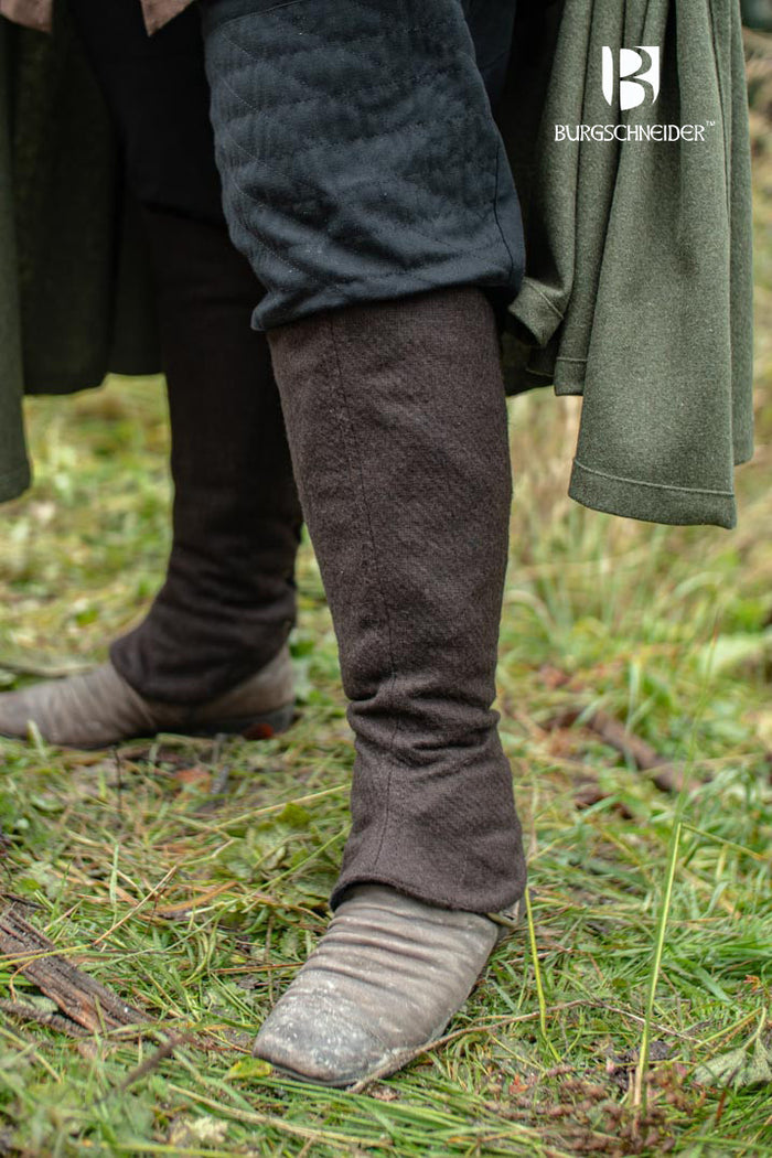 Seran leg caps, pair, wool blend, brown