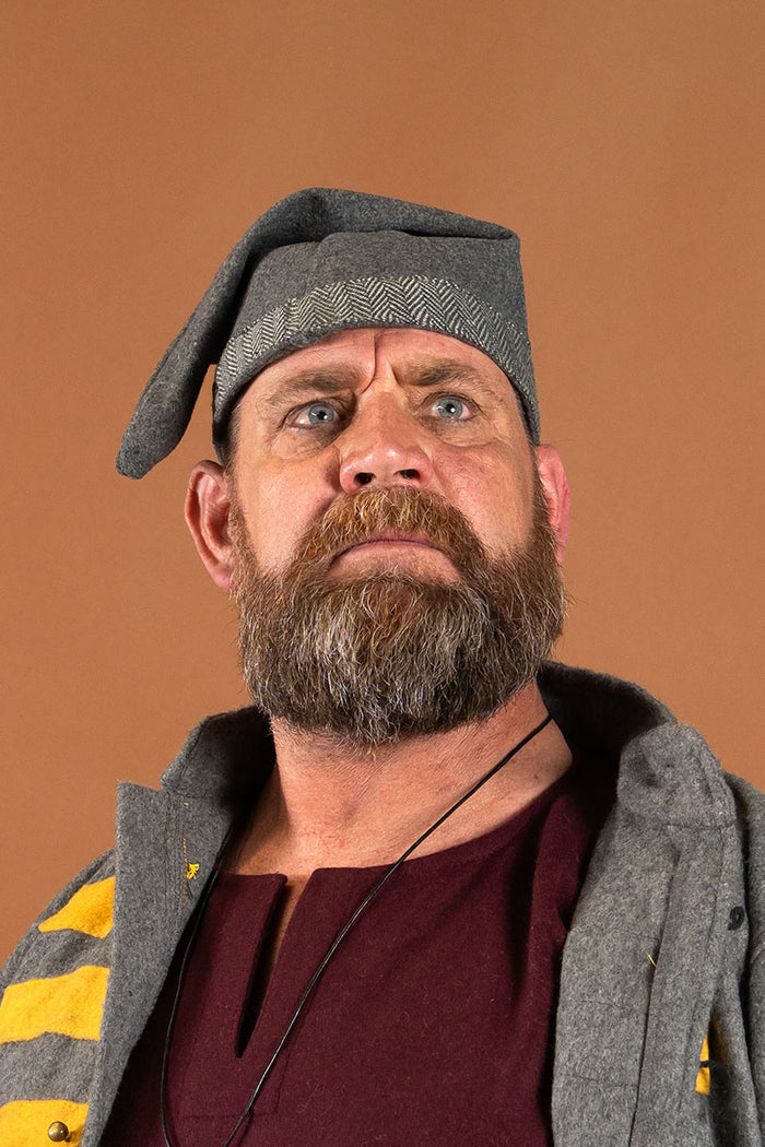 Viking hat Toki, grey, wool mix