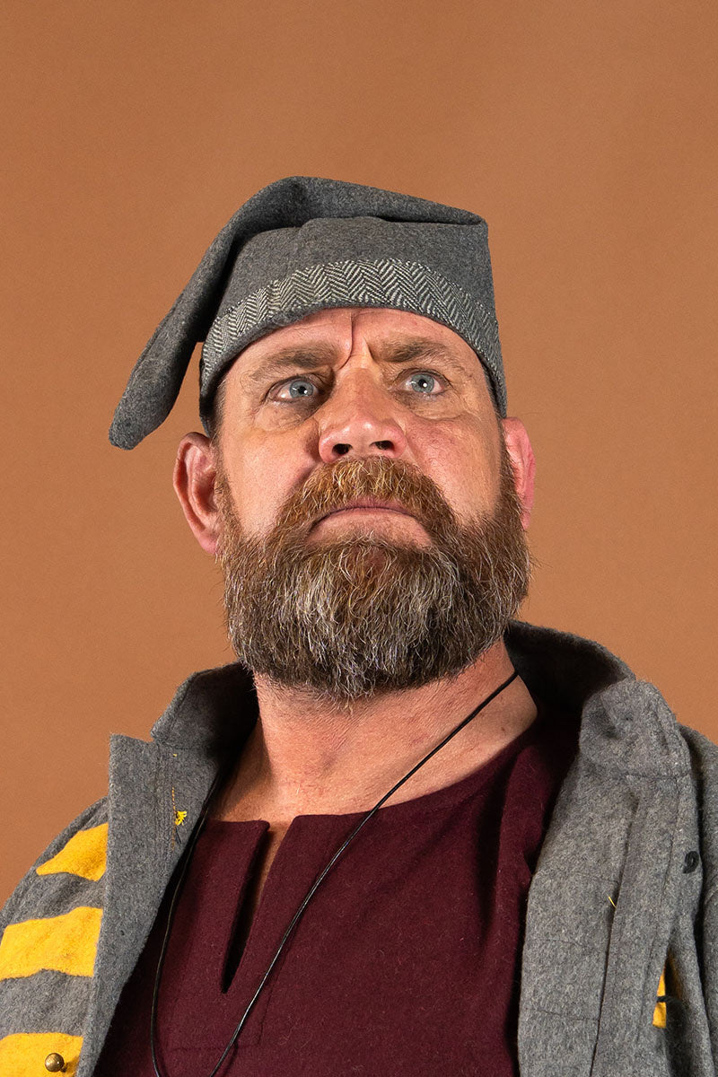 Viking hat Toki, grey, wool mix