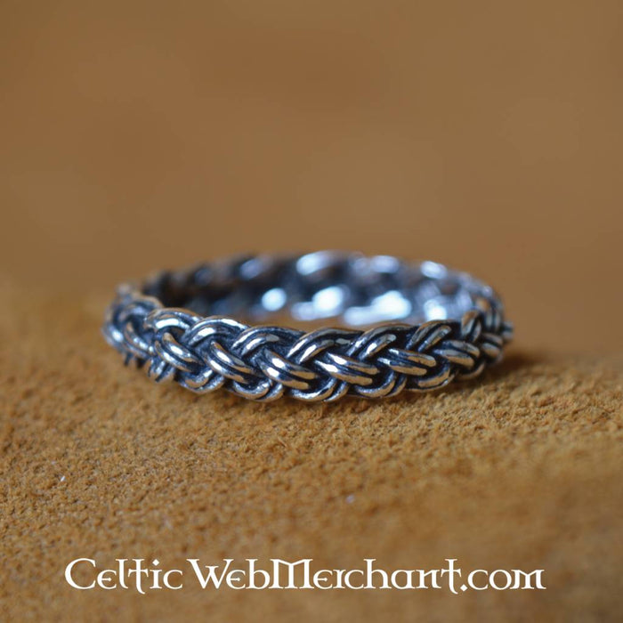 Viking ring with knot pattern, sterling silver