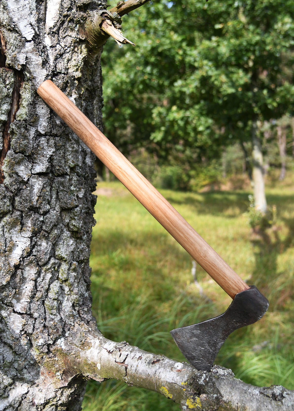Viking axe, hand-forged steel, type A, semi-sharp
