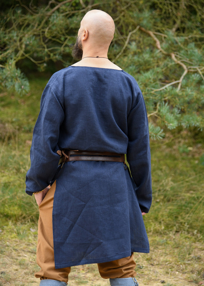 Medieval linen tunic, blue