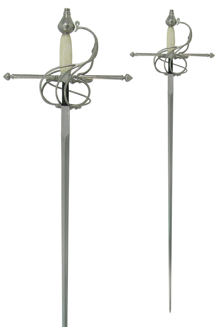 Swept Hilt Rapier with bone grip, sharp