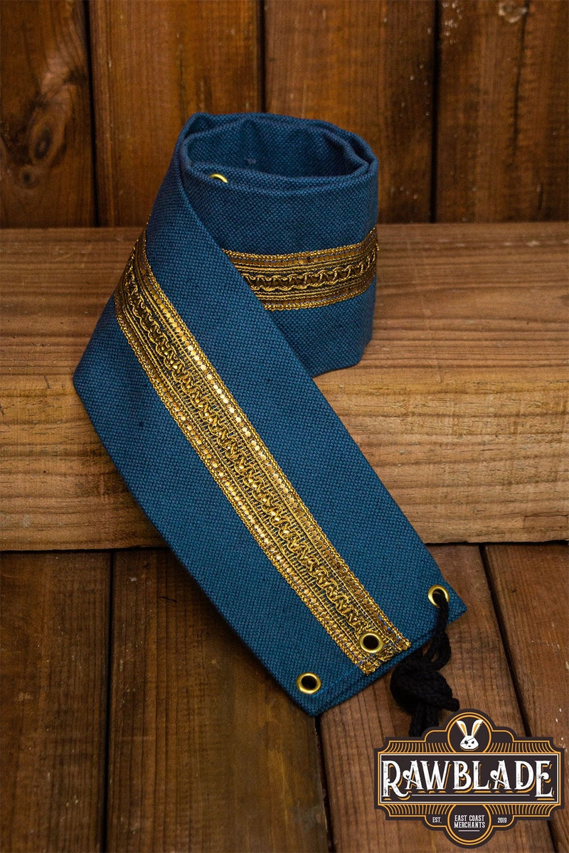 Cinturón textil Jeanne, azul-dorado