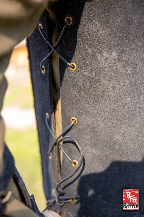 Brigandine with belts, black