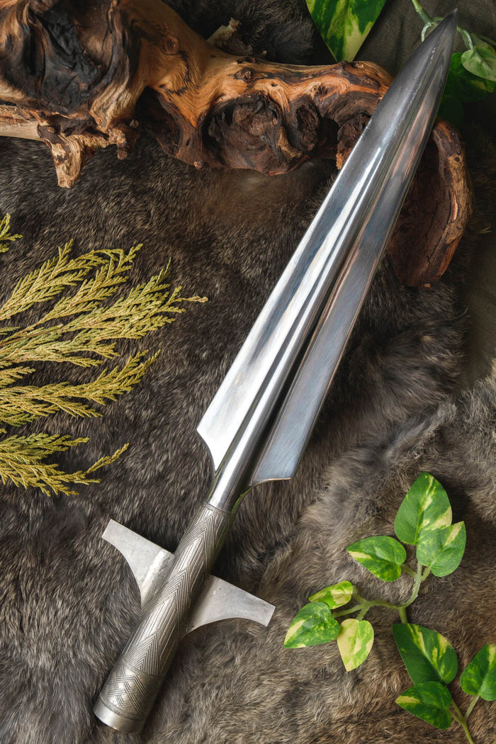 Viking Thrusting Spearhead, ornate socket, semi-sharp