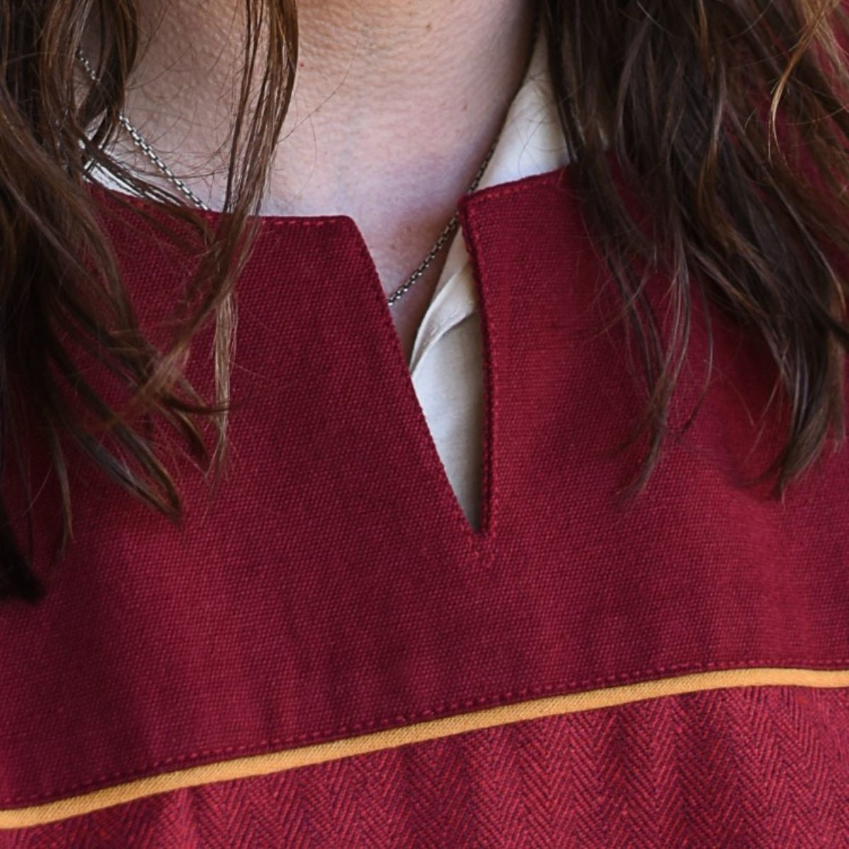 Germanic Thorsberg tunic herringbone pattern, red