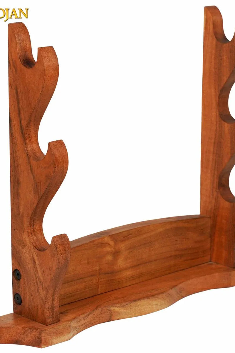 Drewniany stojak stołowy na trzy miecze