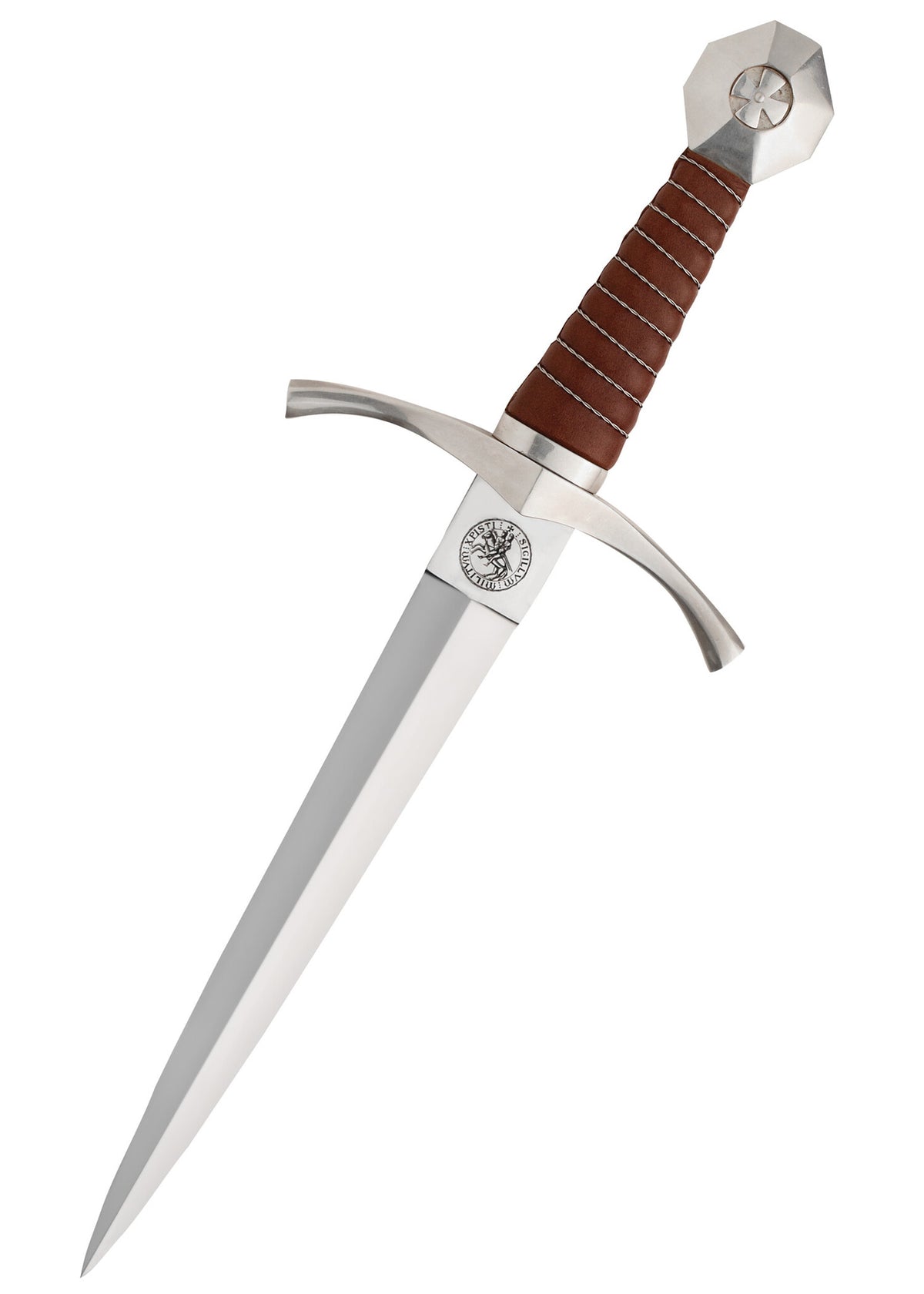 Medieval dagger Templars seal, semi-sharp