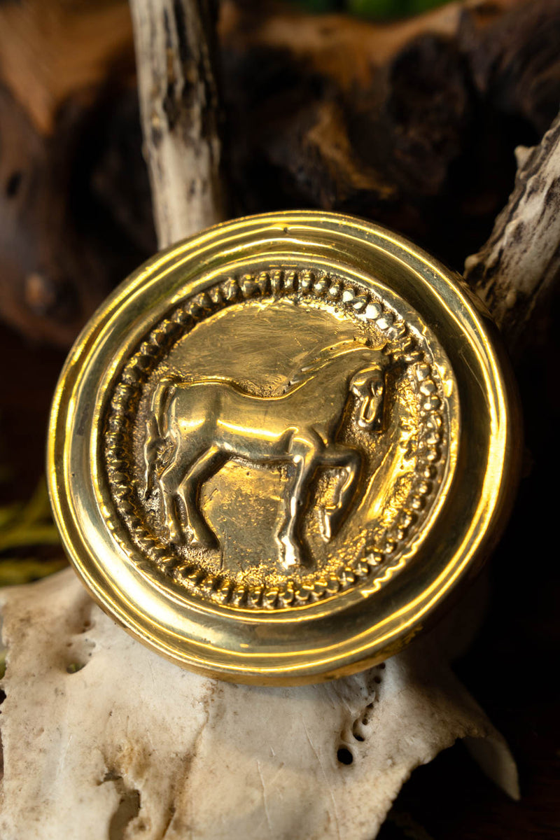 Rzymska falera z koniem, kolor złoty