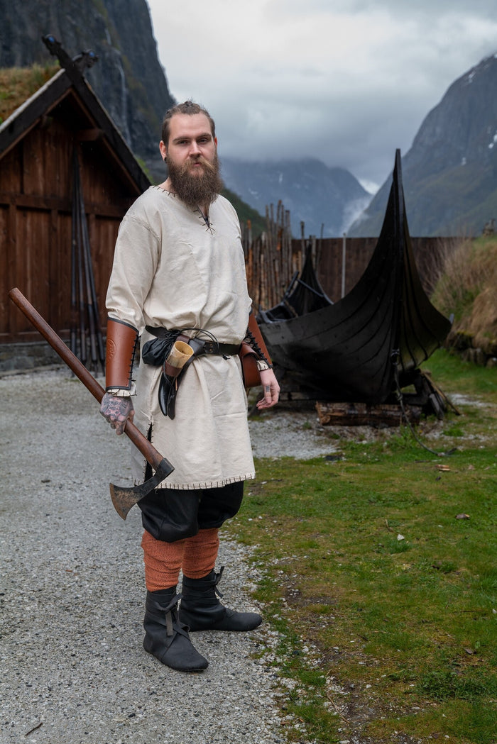 Germanic Thorsberg tunic with authentic zoom, cream