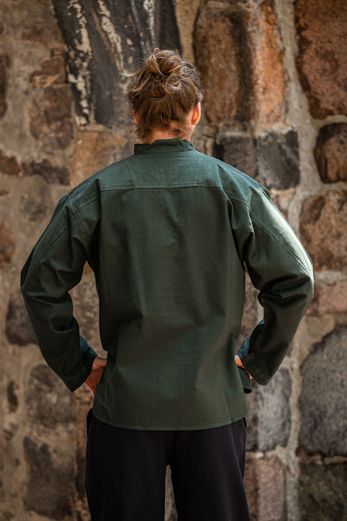 Hand-woven shirt, green