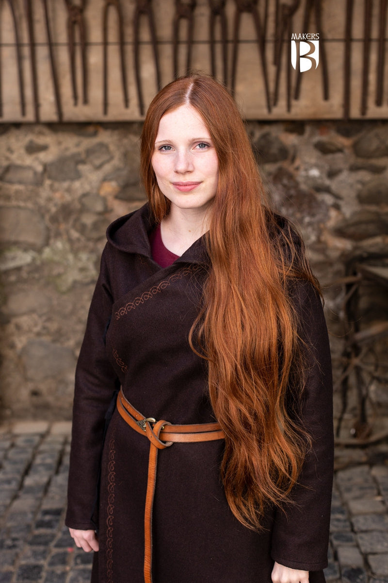 Mantel Enya, Wollmischung, braun