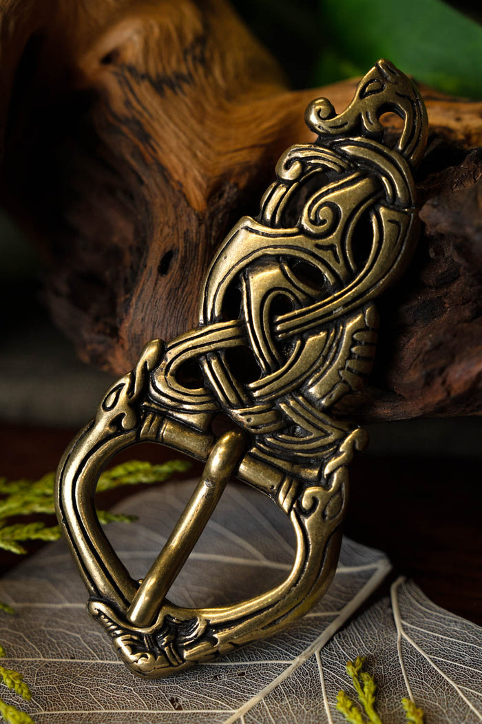 Viking buckle Midgard snake bronze