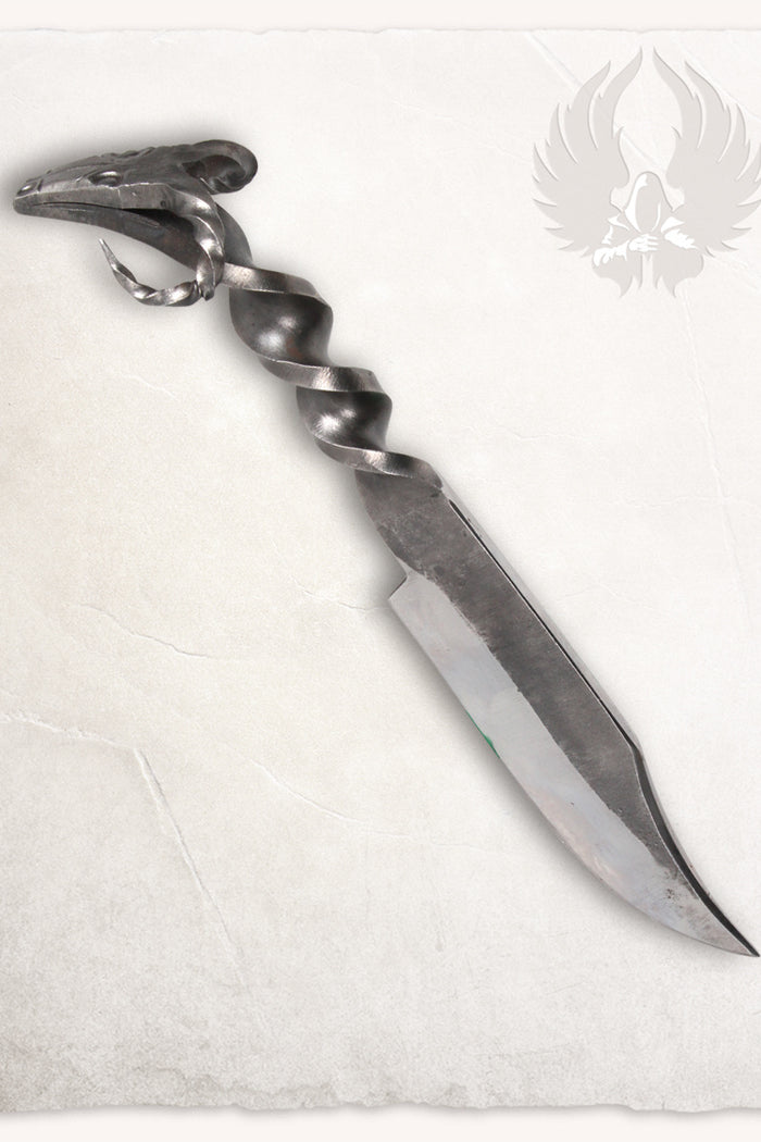 Knife with ram's head, semi-sharp