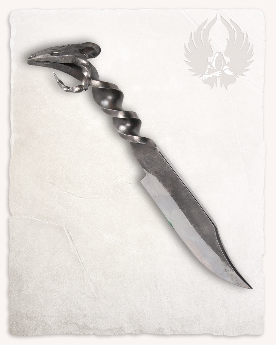 Knife with ram's head, semi-sharp
