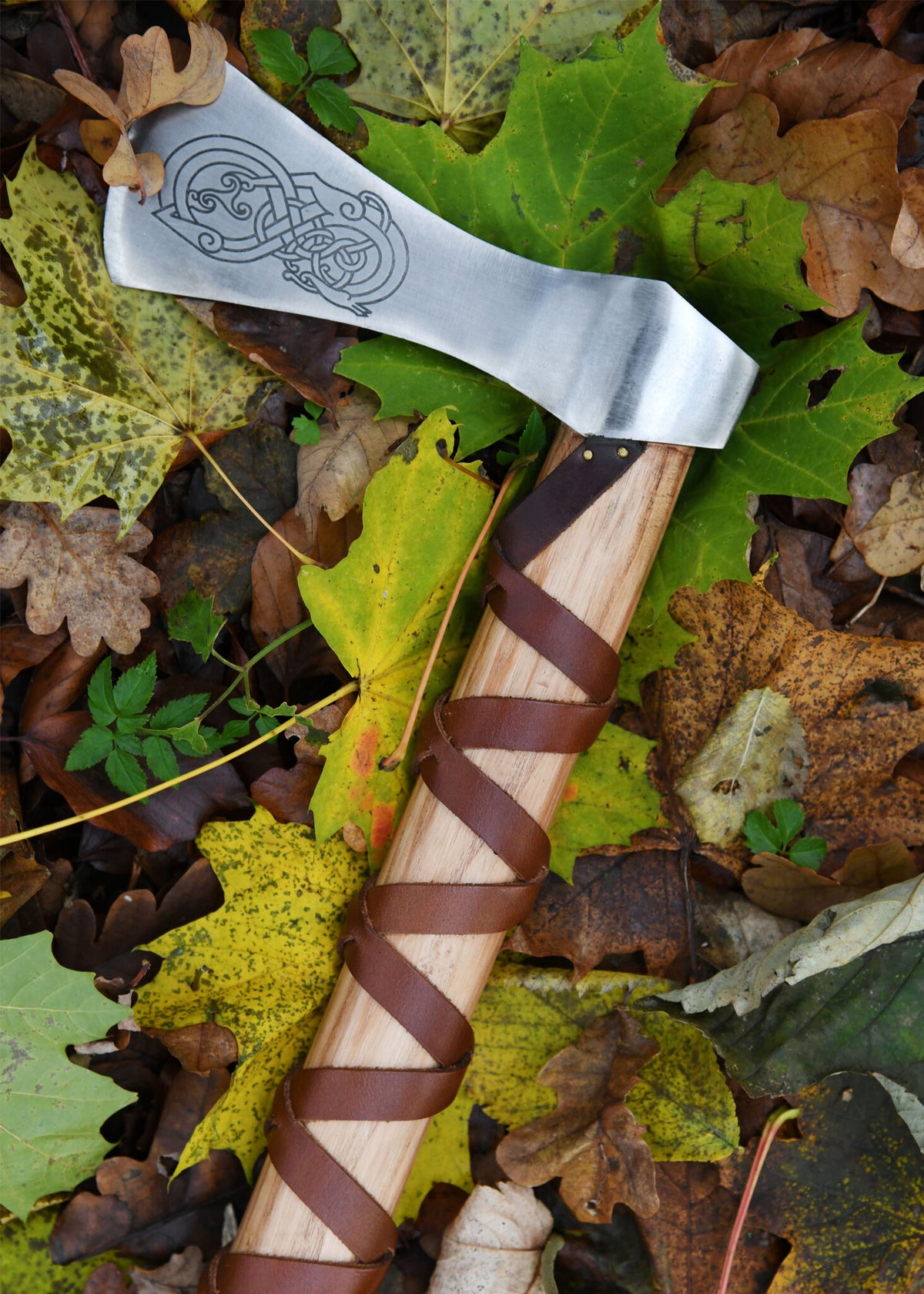 Viking axe, type A, engraved, semi-sharp