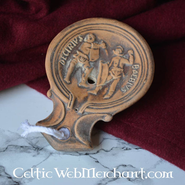 Roman oil lamp gladiator Decirivs-Bibius