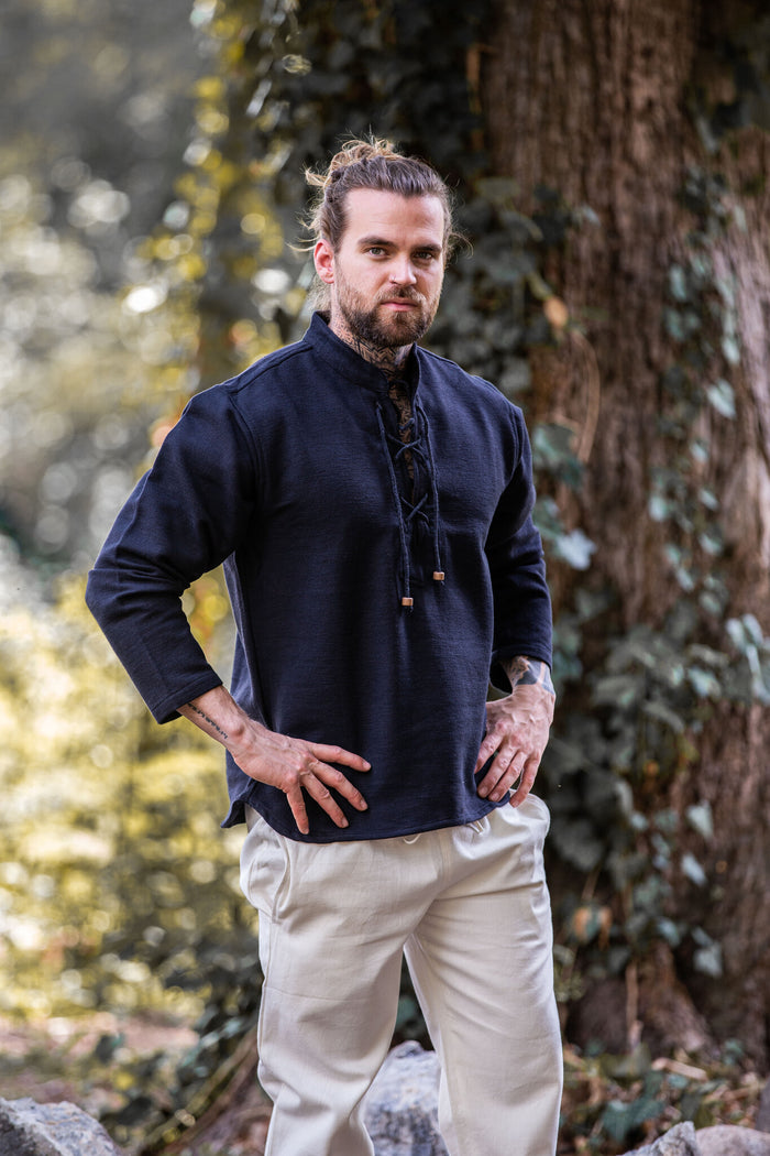 Thick cotton shirt, black