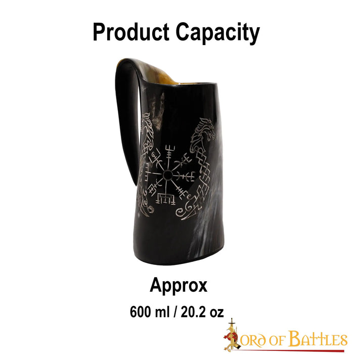 Viking horn mug Jormungandr, 500-650 ml