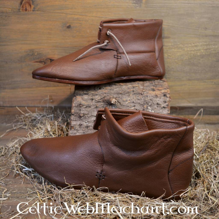Ankle boots, medieval, brown