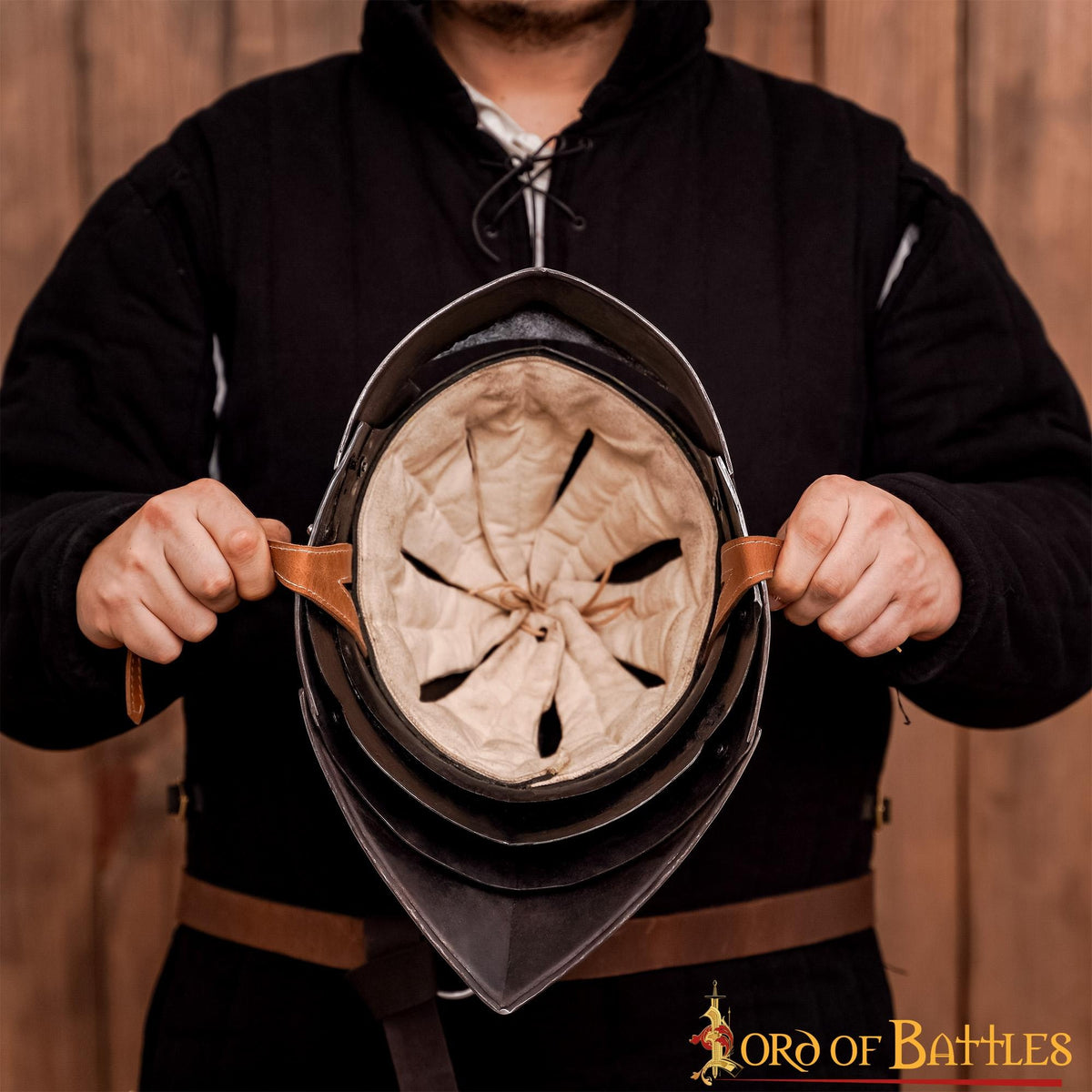 German sallet with neck protector, 2 mm (battle-ready)