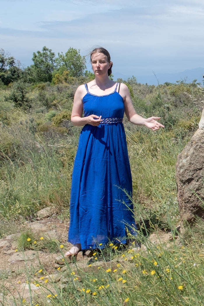 Goddess dress Thetis, royal blue