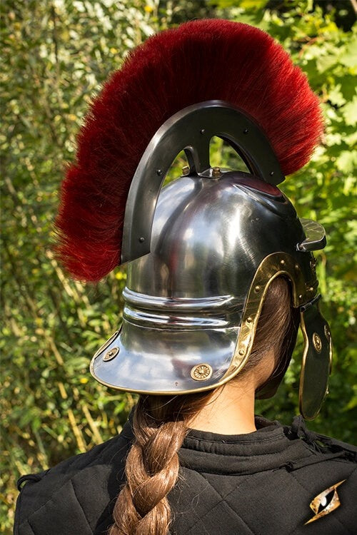 Roman legionary helmet with red crest, 1-1.2 mm