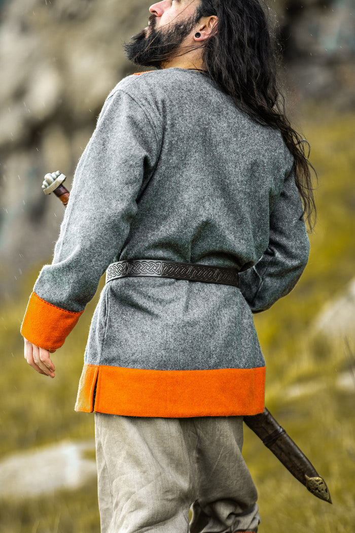Frankish tunic Roland, gray, wool blend
