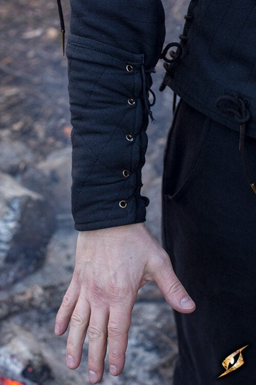 Black gambeson vambraces, pair