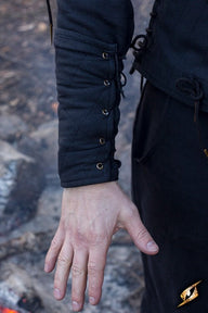 Black gambeson vambraces, pair