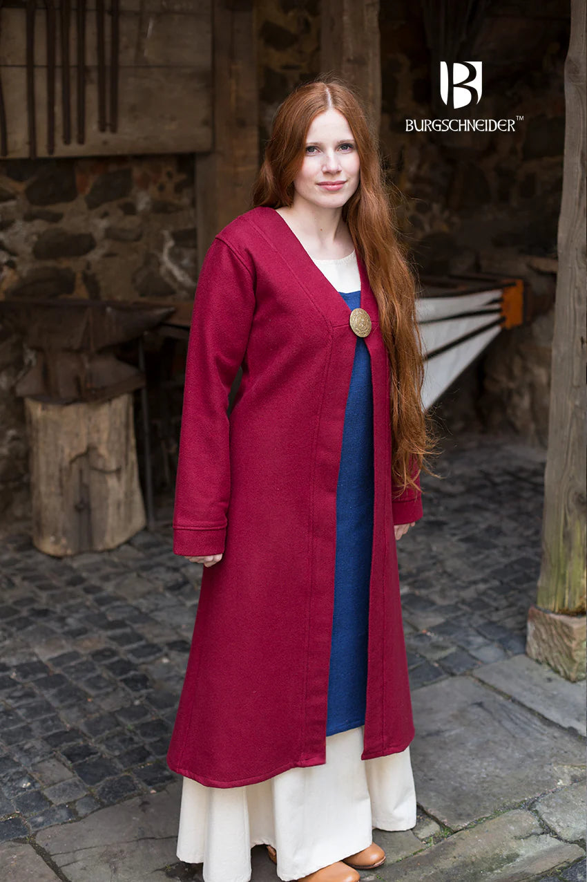 Birka kaftan Aslaug, wool blend, red