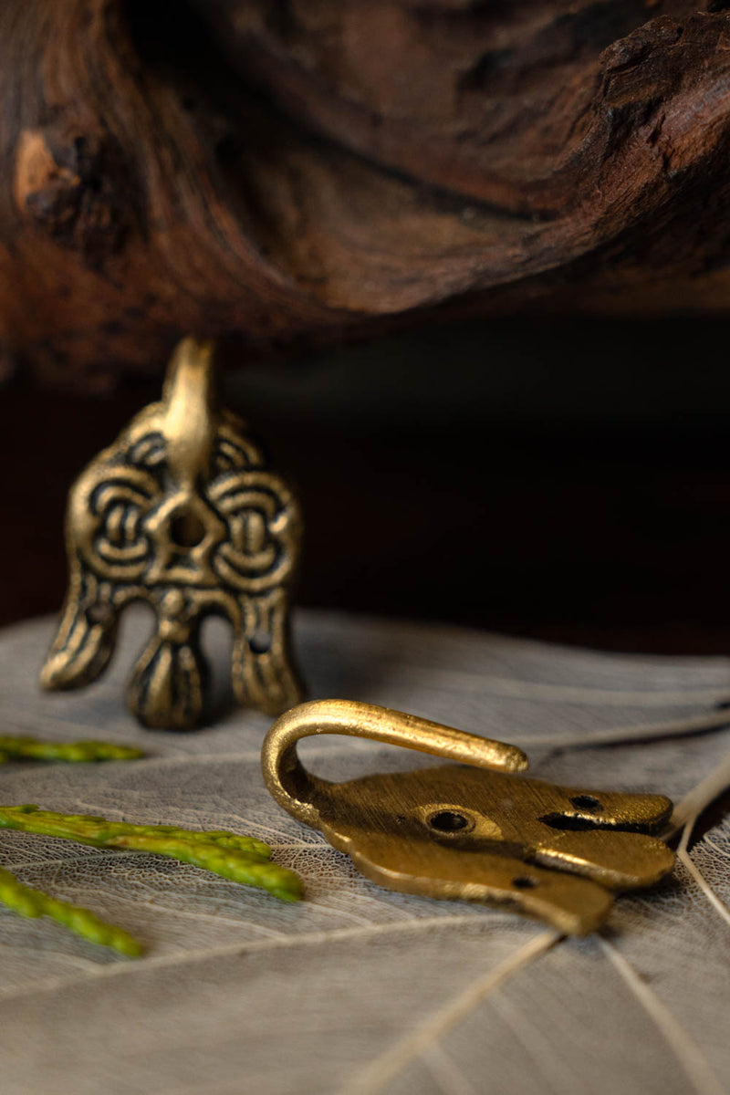 Haczyki do owijaczy na nogi Birka, mosiądz