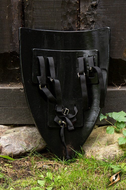 LARP Vliegerschild Stahl Holz Optik