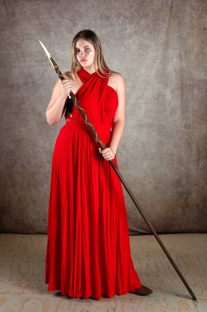 Goddess Dress Aphrodite, coral red