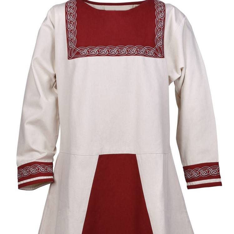 Frankish tunic Childeric, natural-red