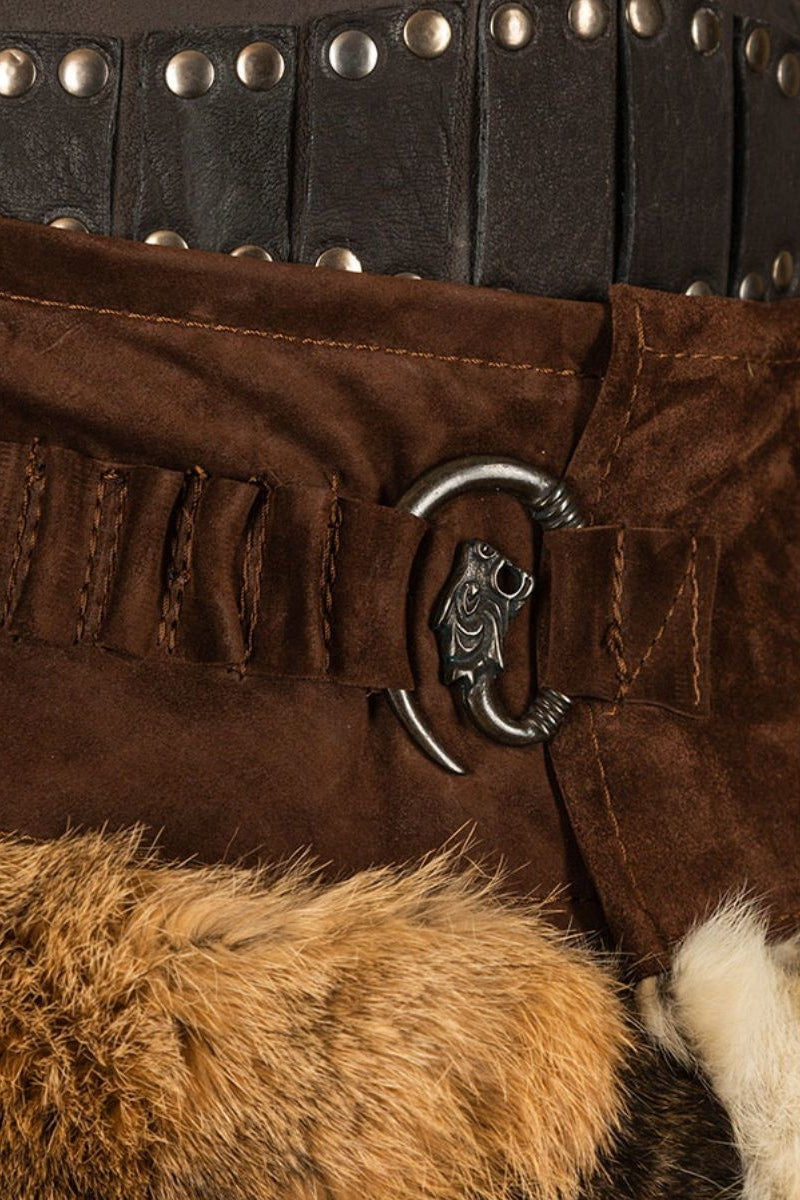 Karya fur skirt with dragon, brown