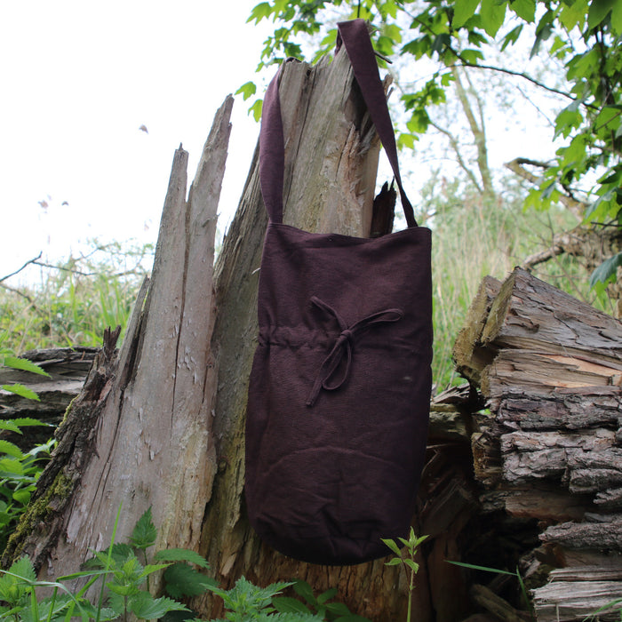 Textile shoulder bag, brown