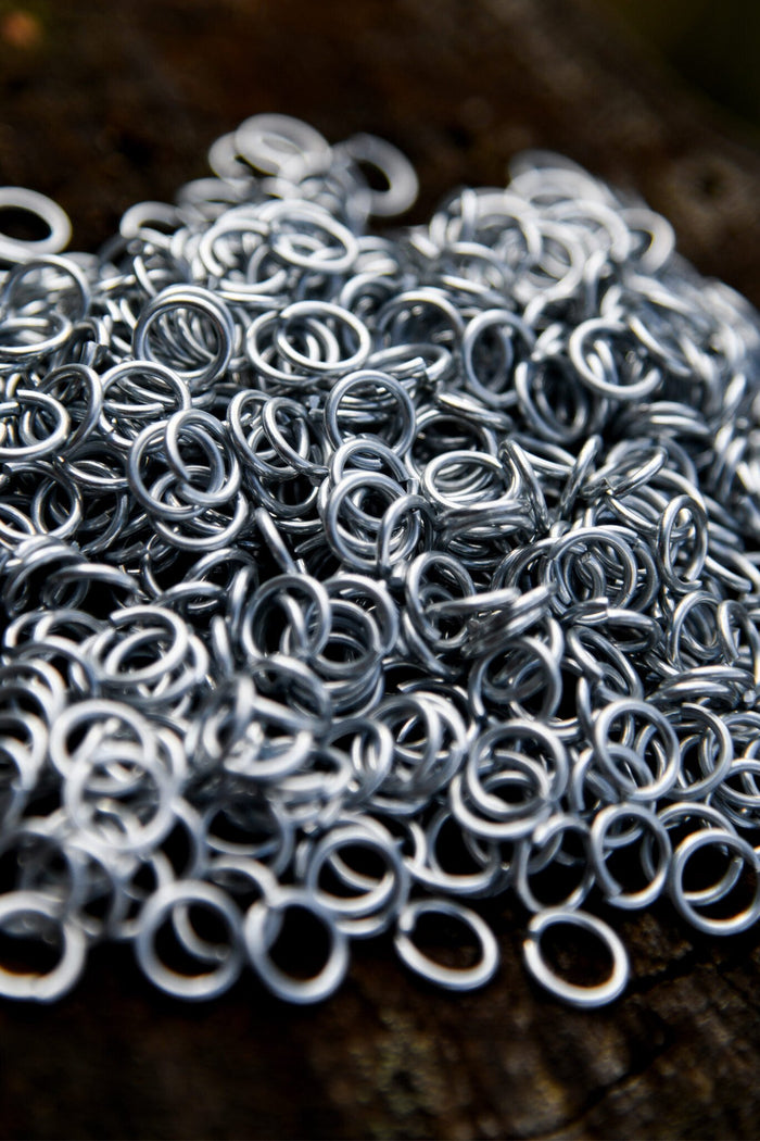 1 kg galvanised chainmail rings, unriveted, 8 mm