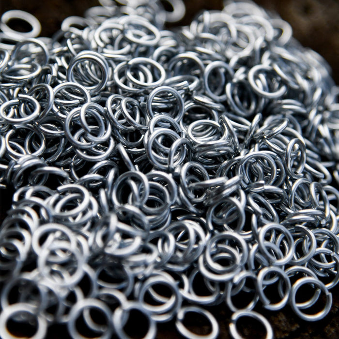 1 kg galvanised chainmail rings, unriveted, 8 mm