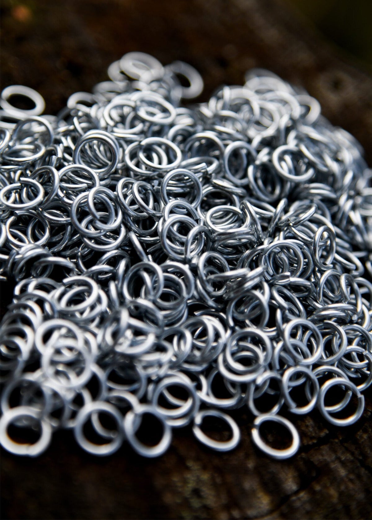 1 kg galvanised chainmail rings, unriveted, 8 mm