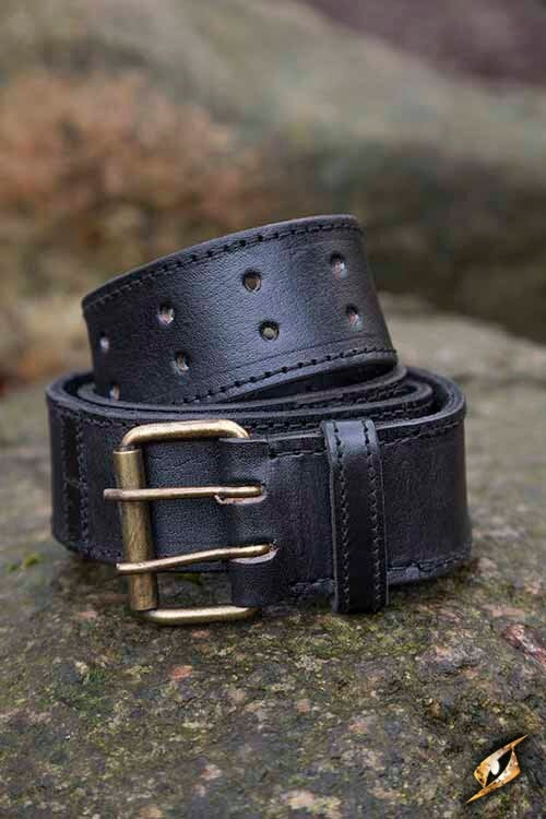 Belt with rings, black, 120 cm