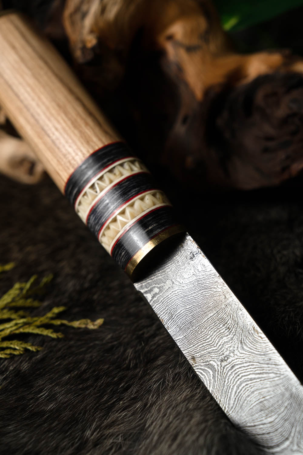 Viking seax Thingvellir, damascus steel, semi-sharp