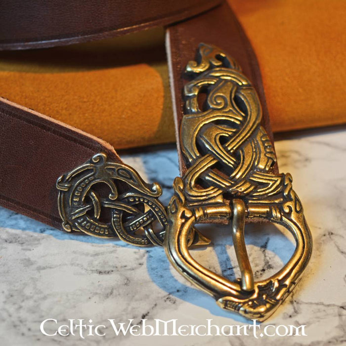 Viking belt Ringerike style, 165 cm, brown