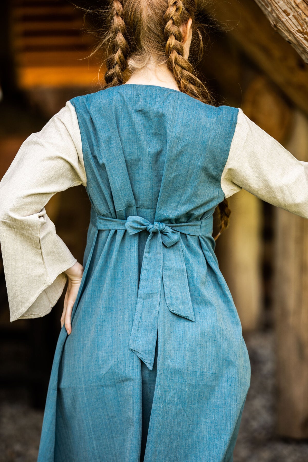 Dress Belle, light blue-cream