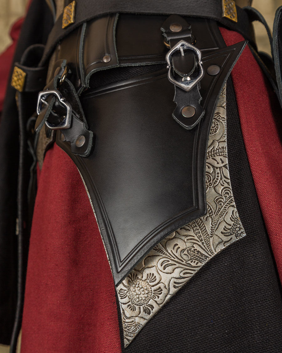 Leather ladies' armour Morgana, black-silver