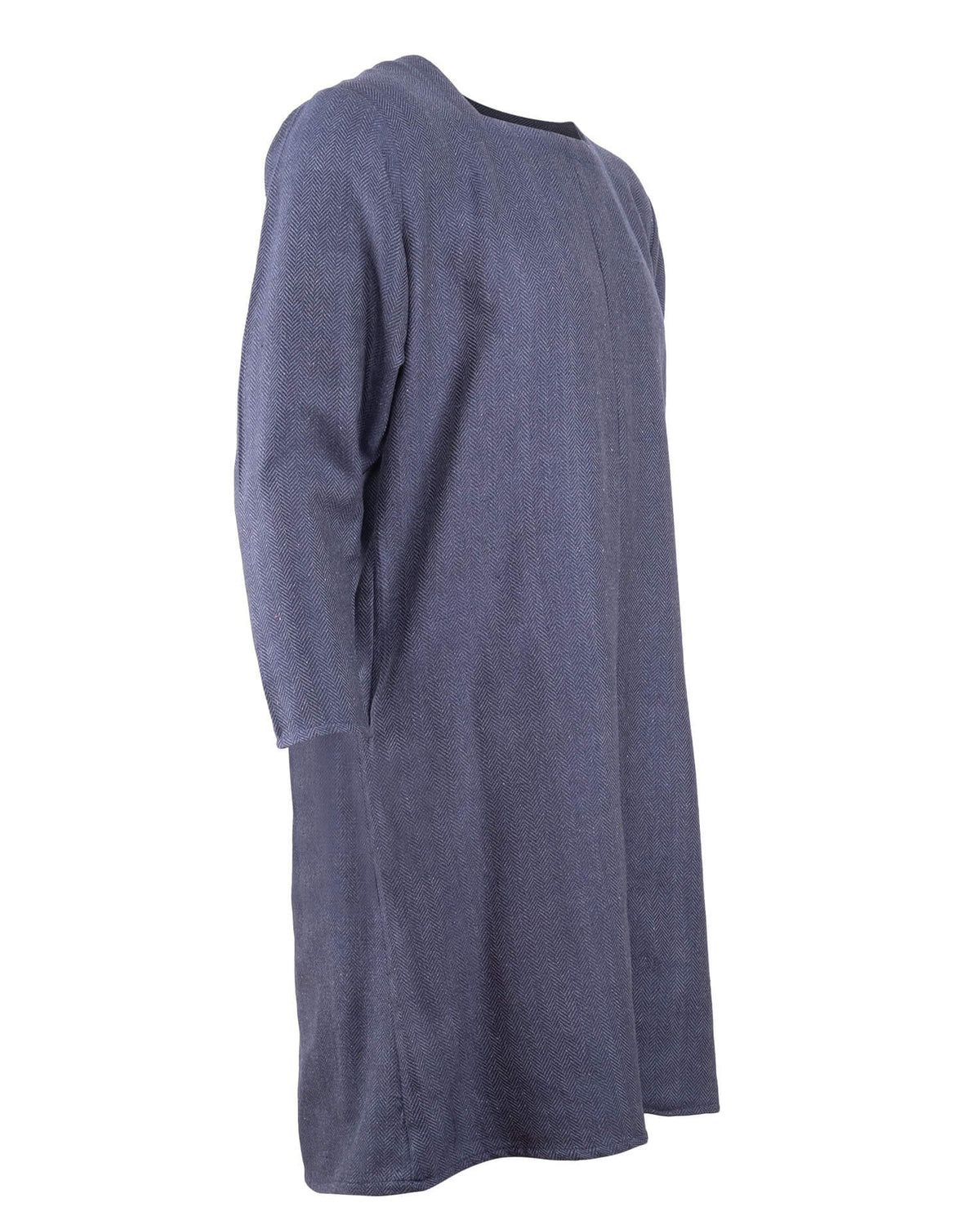 Normandy tunic Sigeric, herringbone pattern, blue